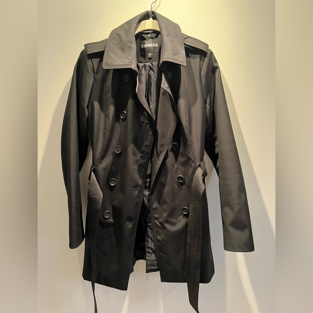Express Black Trench Coat